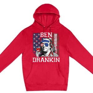 Ben Drankin Beer 4th of July Funny Patriotic USA Premium Pullover Hoodie