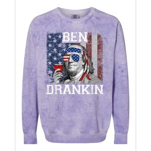 Ben Drankin Beer 4th Of July Funny Patriotic USA Colorblast Crewneck Sweatshirt