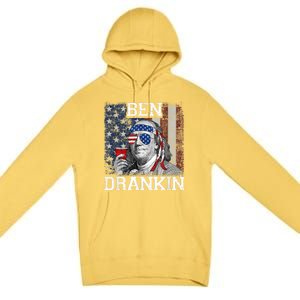 Ben Drankin Beer 4th Of July Funny Patriotic USA Premium Pullover Hoodie