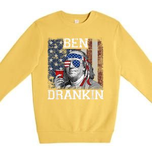 Ben Drankin Beer 4th Of July Funny Patriotic USA Premium Crewneck Sweatshirt