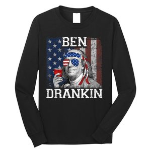 Ben Drankin Beer 4th Of July Funny Patriotic USA Long Sleeve Shirt