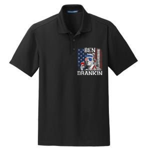 Ben Drankin Beer 4th Of July Funny Patriotic USA Dry Zone Grid Polo