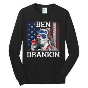 Ben Drankin Beer 4th Of July Funny Patriotic USA Tall Long Sleeve T-Shirt