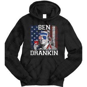 Ben Drankin Beer 4th Of July Funny Patriotic USA Tie Dye Hoodie