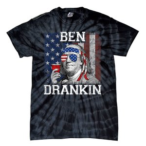 Ben Drankin Beer 4th Of July Funny Patriotic USA Tie-Dye T-Shirt