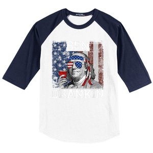 Ben Drankin Beer 4th Of July Funny Patriotic USA Baseball Sleeve Shirt