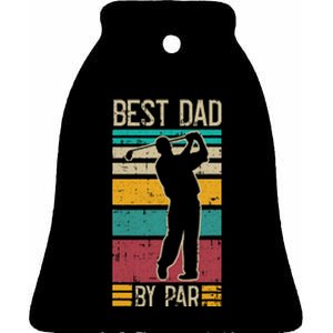 Best Dad By Par Golf Player Retro Golfing Sports Golfer Ceramic Bell Ornament