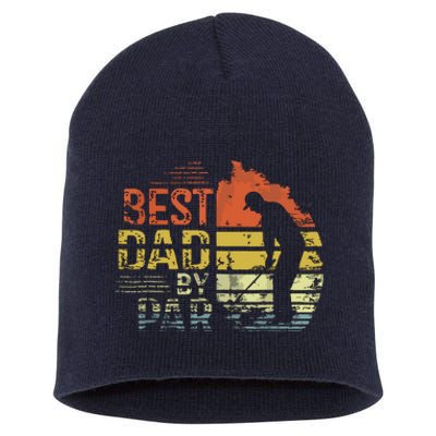 Best Dad By Par Retro Vintage Fathers Day Golf Lover Golfer Short Acrylic Beanie