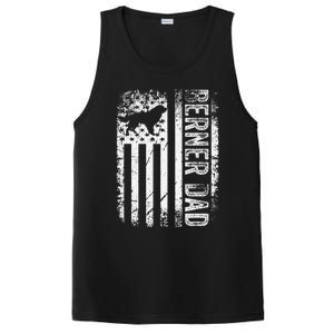 Bernese Dad Berner Mountain Dad American Us Flag Dog PosiCharge Competitor Tank