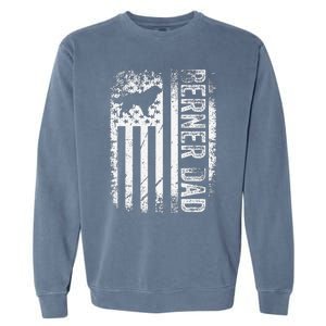 Bernese Dad Berner Mountain Dad American Us Flag Dog Garment-Dyed Sweatshirt