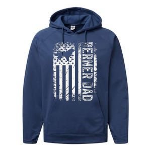 Bernese Dad Berner Mountain Dad American Us Flag Dog Performance Fleece Hoodie