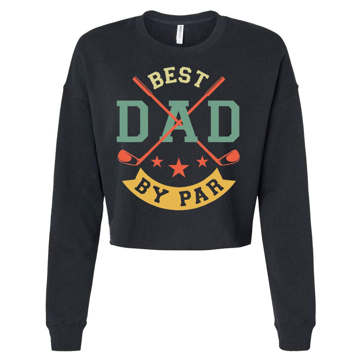 Best Dad By Par Funny Golf Daddy Fathers Day Birthday Gifts Cropped Pullover Crew