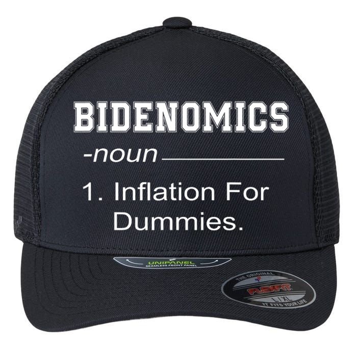 Bidenomics Definition Biden Economic Funny Anti Biden Flexfit Unipanel Trucker Cap