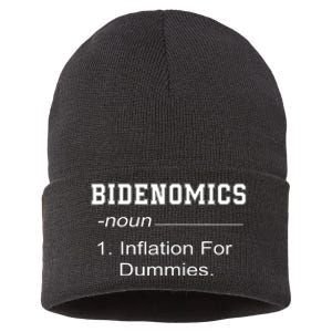 Bidenomics Definition Biden Economic Funny Anti Biden Sustainable Knit Beanie