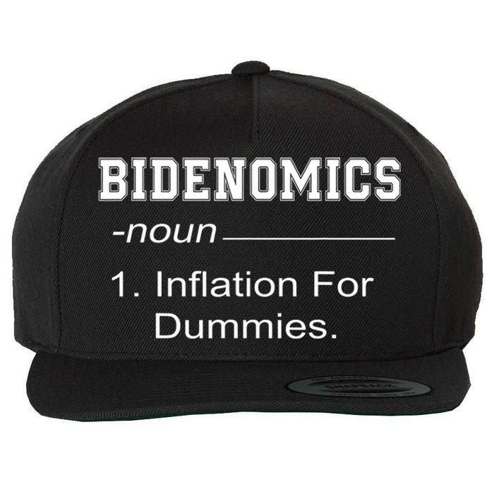 Bidenomics Definition Biden Economic Funny Anti Biden Wool Snapback Cap