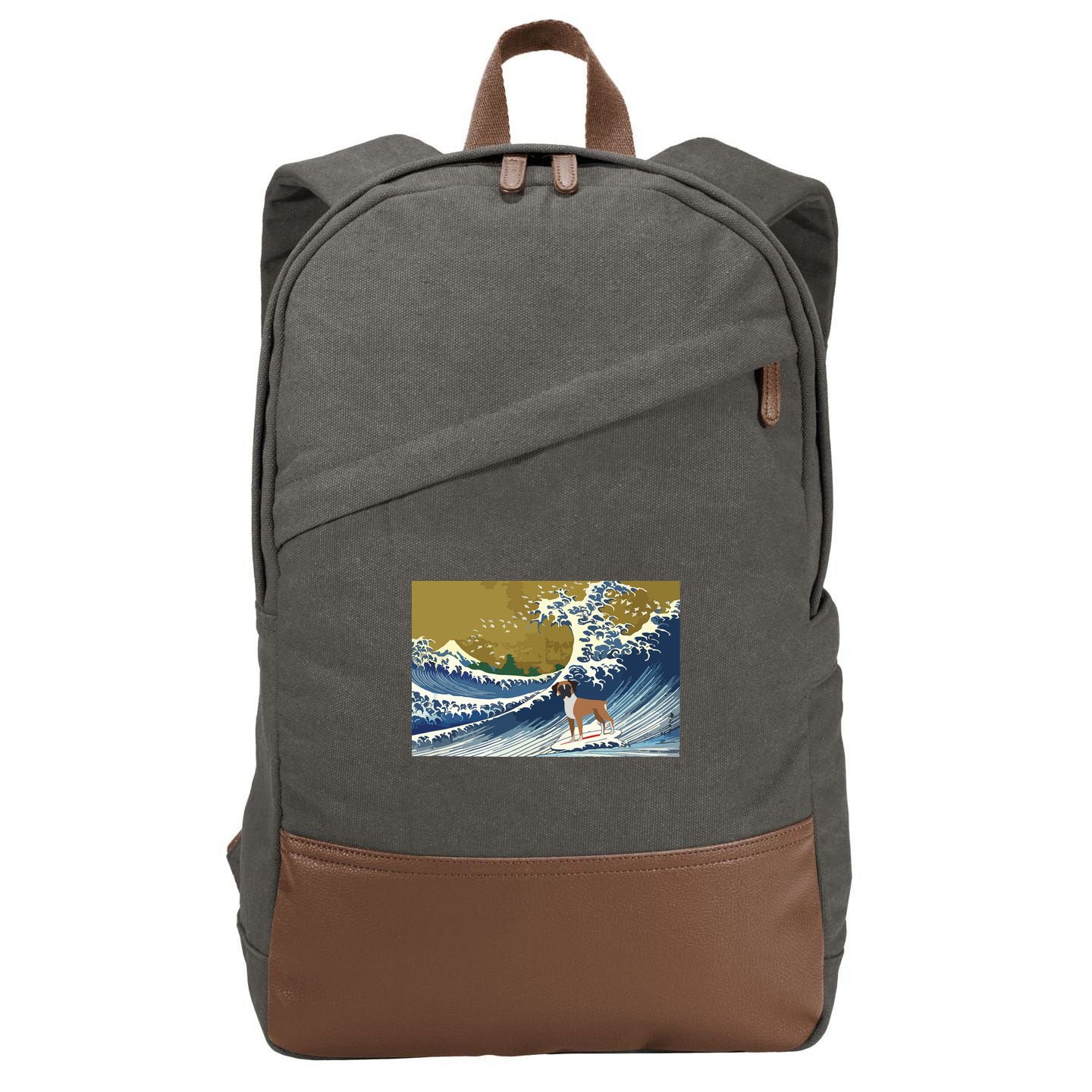 Boxer Dog Cotton Canvas Backpack