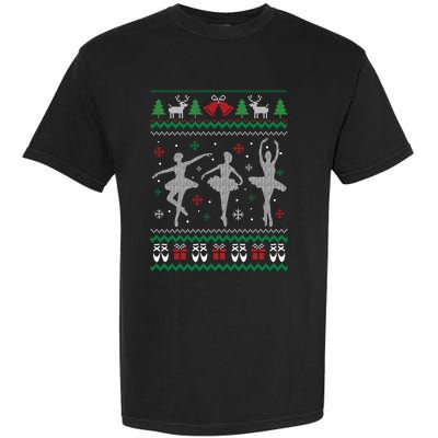 Ballet Dancer Ballerina Ugly Christmas Sweater Pointe Shoe Gift Garment-Dyed Heavyweight T-Shirt