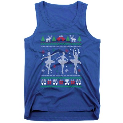 Ballet Dancer Ballerina Ugly Christmas Sweater Pointe Shoe Gift Tank Top