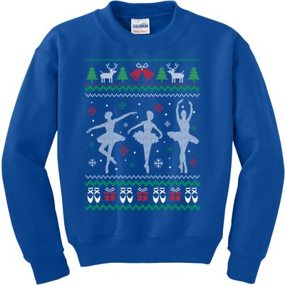 Ballet Dancer Ballerina Ugly Christmas Sweater Pointe Shoe Gift Kids Sweatshirt