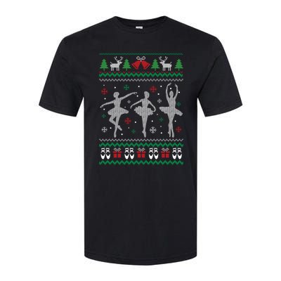 Ballet Dancer Ballerina Ugly Christmas Sweater Pointe Shoe Gift Softstyle CVC T-Shirt