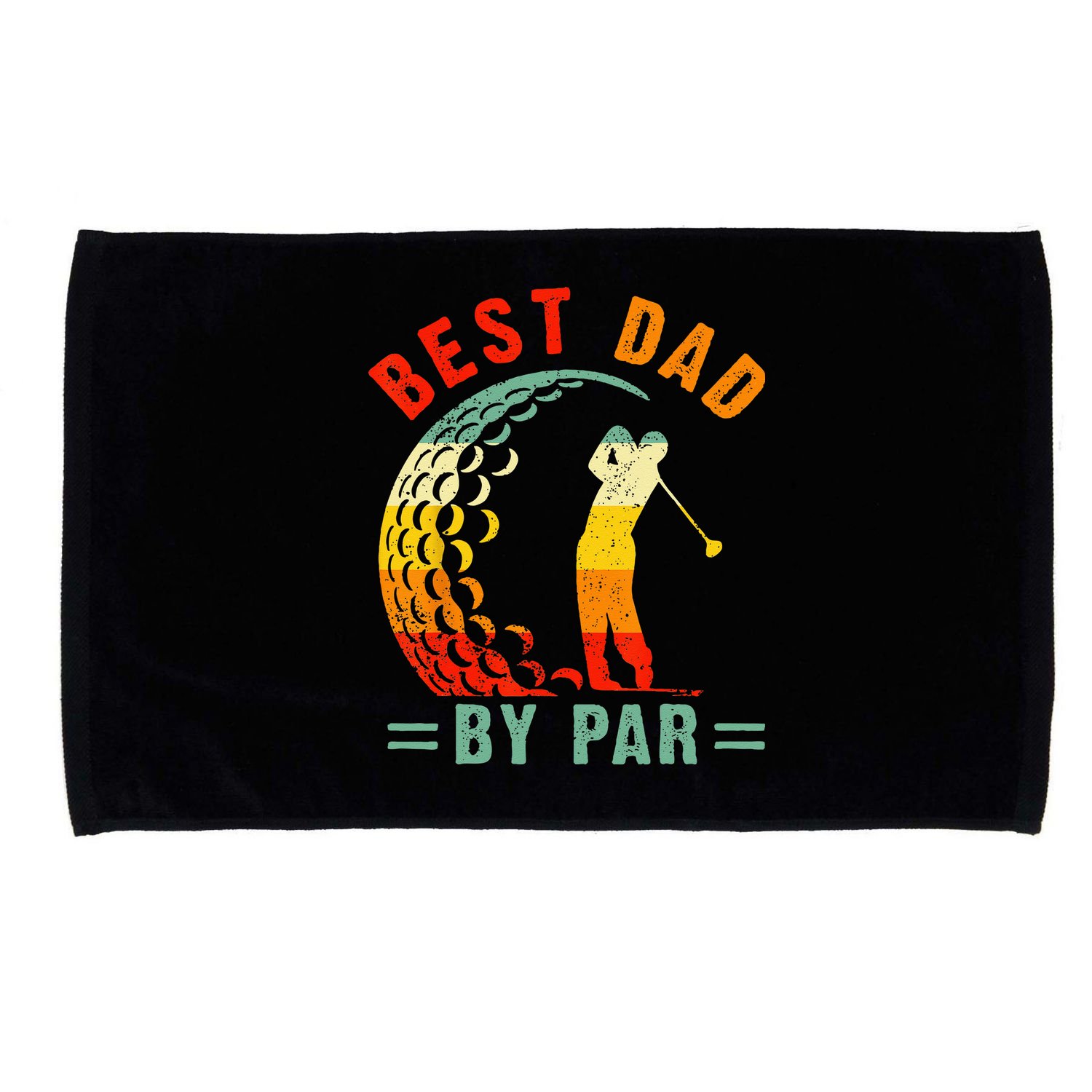 Best Dad By Par Funny Golf Daddy Fathers Day US Flag Gifts Microfiber Hand Towel