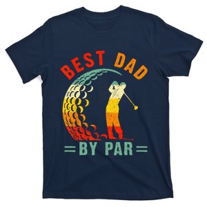 Best Dad By Par Funny Golf Daddy Fathers Day US Flag Gifts T-Shirt