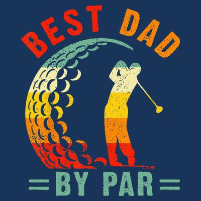 Best Dad By Par Funny Golf Daddy Fathers Day US Flag Gifts T-Shirt