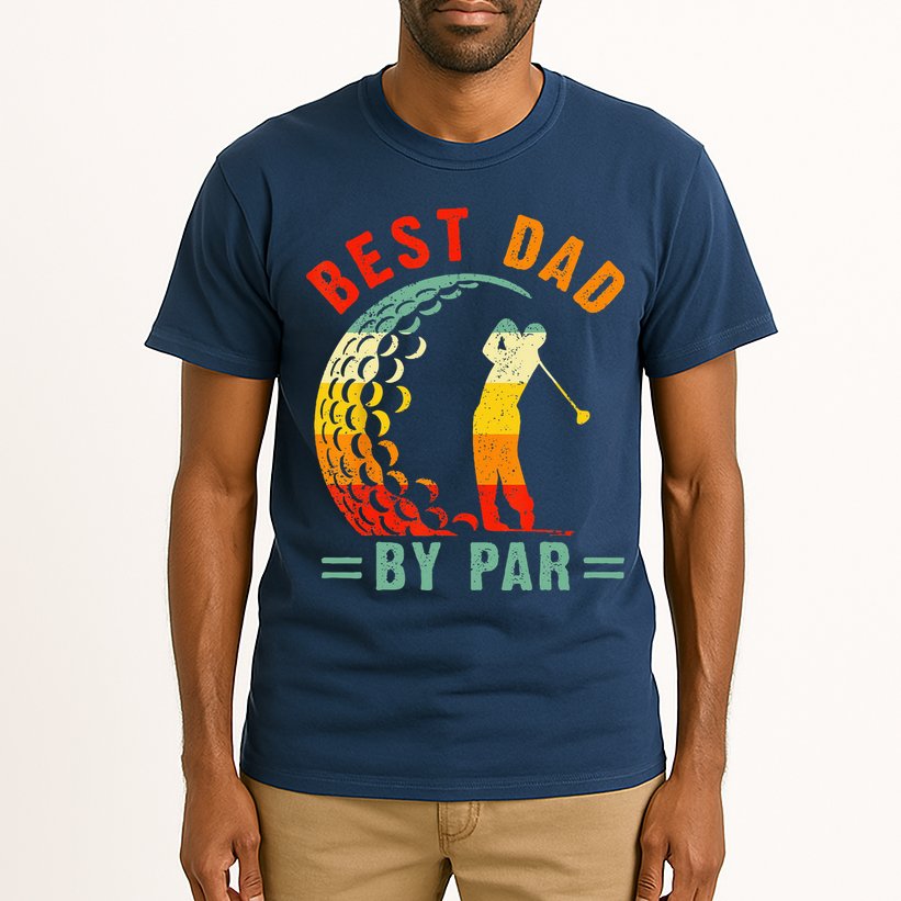 Best Dad By Par Funny Golf Daddy Fathers Day US Flag Gifts Tall T-Shirt