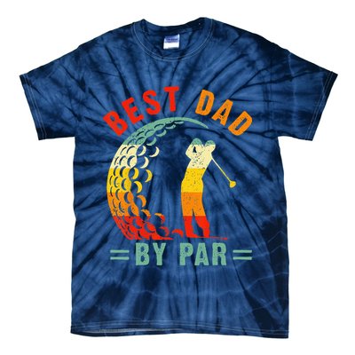 Best Dad By Par Funny Golf Daddy Fathers Day US Flag Gifts Tie-Dye T-Shirt