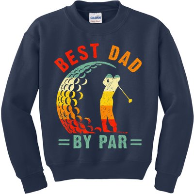 Best Dad By Par Funny Golf Daddy Fathers Day US Flag Gifts Kids Sweatshirt