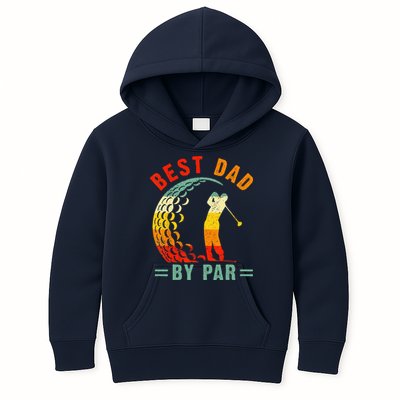 Best Dad By Par Funny Golf Daddy Fathers Day US Flag Gifts Kids Hoodie