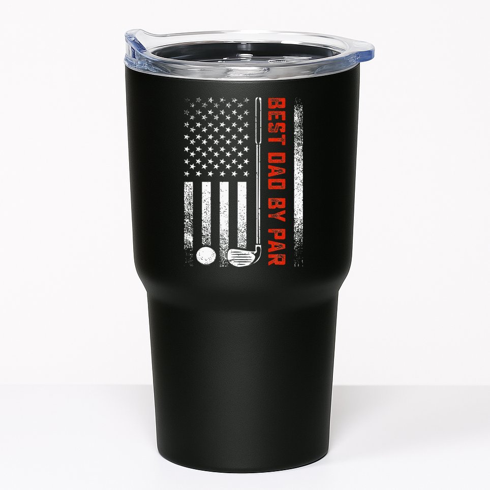 Best Dad By Par Funny Golf Daddy Fathers Day US Flag Gifts Tumbler
