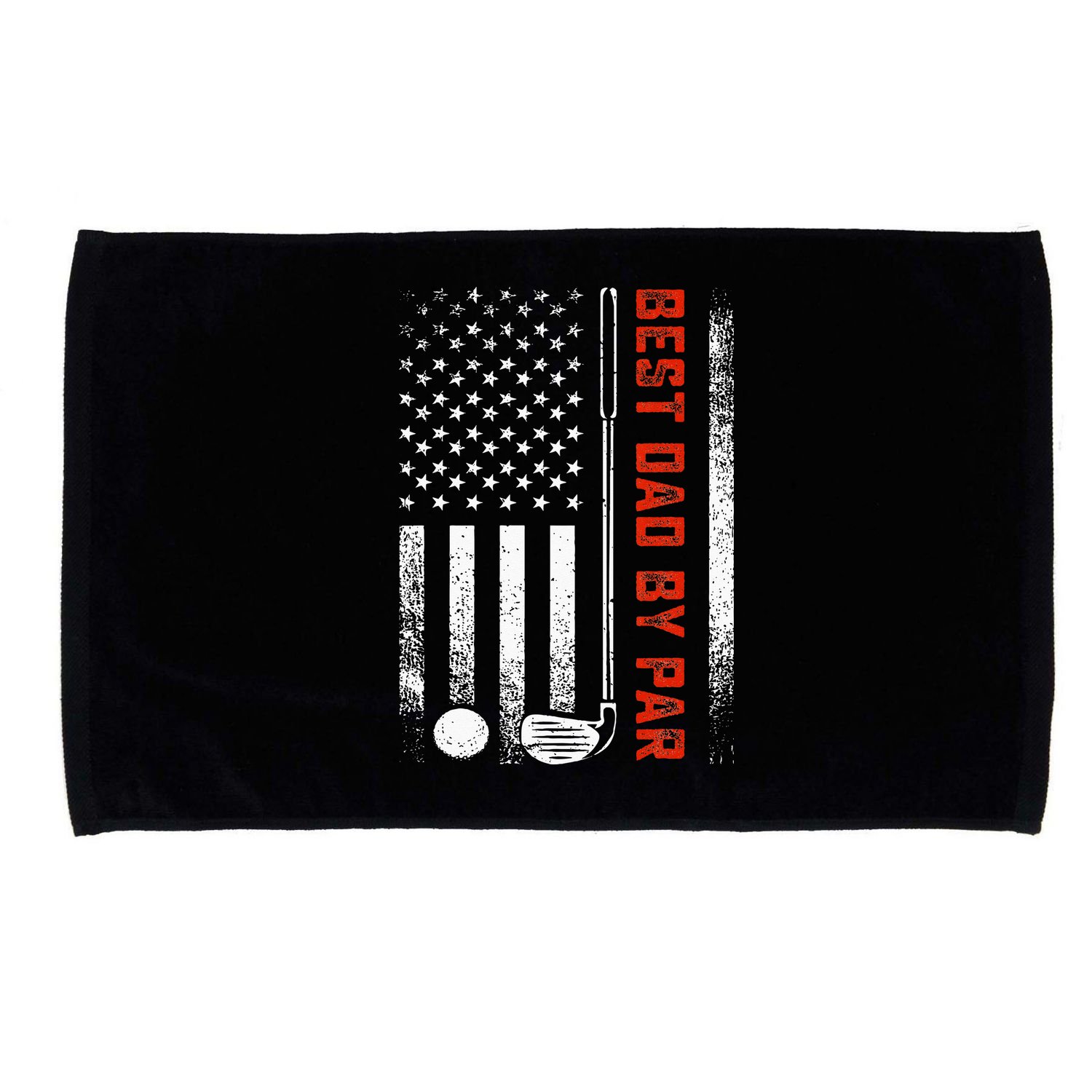 Best Dad By Par Funny Golf Daddy Fathers Day US Flag Gifts Microfiber Hand Towel