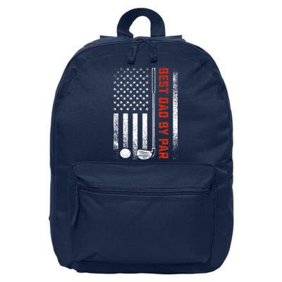 Best Dad By Par Funny Golf Daddy Fathers Day US Flag Gifts 16 in Basic Backpack