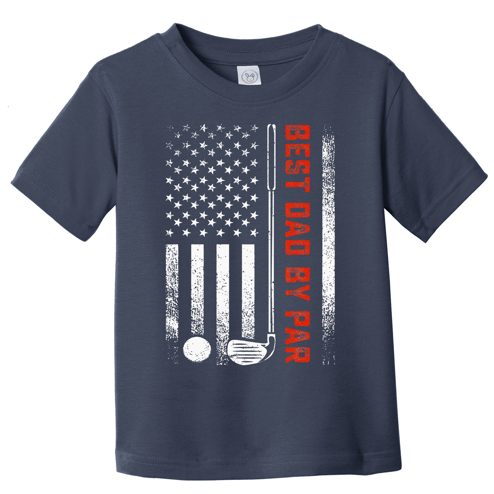 Best Dad By Par Funny Golf Daddy Fathers Day US Flag Gifts Toddler T-Shirt