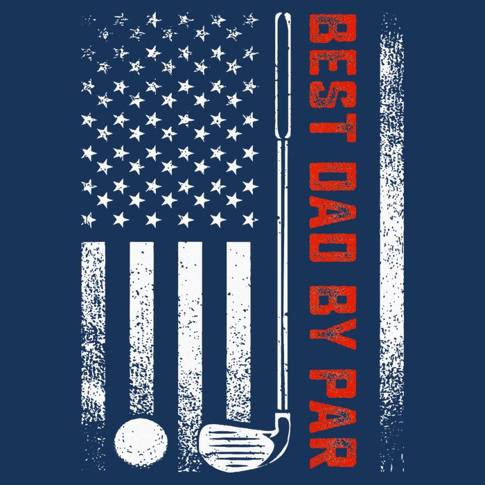Best Dad By Par Funny Golf Daddy Fathers Day US Flag Gifts Toddler T-Shirt
