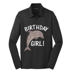 Birthday Dolphin Silk Touch Performance Long Sleeve Polo