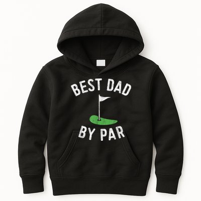 Best Dad By Par Funny Golf Fathers Day Gift Daddy Kids Hoodie