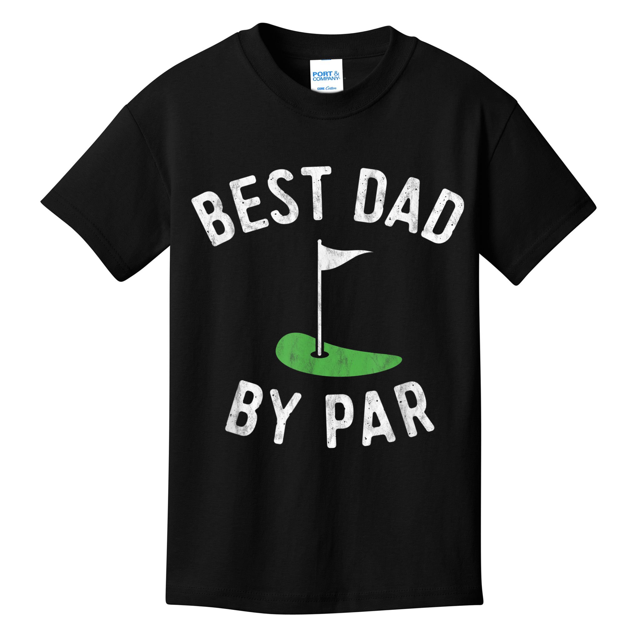 Best Dad By Par Funny Golf Fathers Day Gift Daddy Kids T-Shirt