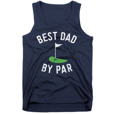 Best Dad By Par Funny Golf Fathers Day Gift Daddy Tank Top