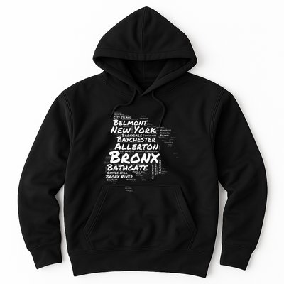 Boogie Down Bronx Neighborhoods Word Cloud Bronx New York Hoodie