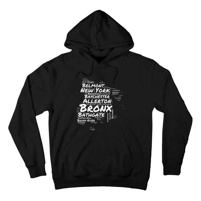 Boogie Down Bronx Neighborhoods Word Cloud Bronx New York Hoodie