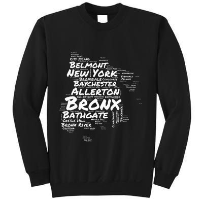 Boogie Down Bronx Neighborhoods Word Cloud Bronx New York Sweatshirt