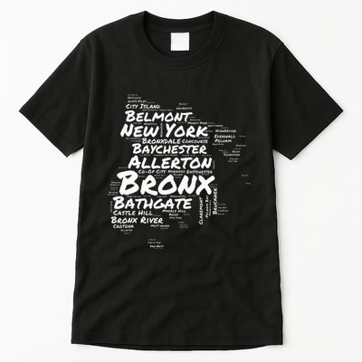 Boogie Down Bronx Neighborhoods Word Cloud Bronx New York Tall T-Shirt