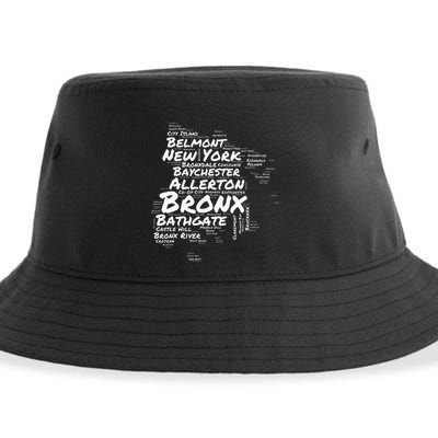 Boogie Down Bronx Neighborhoods Word Cloud Bronx New York Sustainable Bucket Hat