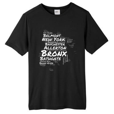 Boogie Down Bronx Neighborhoods Word Cloud Bronx New York Tall Fusion ChromaSoft Performance T-Shirt