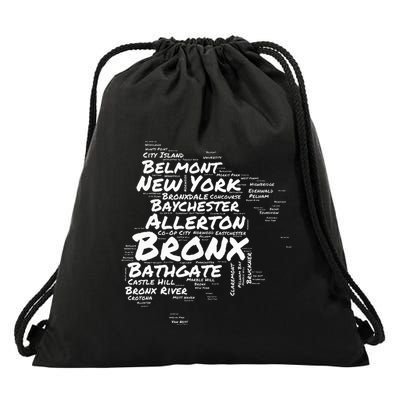 Boogie Down Bronx Neighborhoods Word Cloud Bronx New York Drawstring Bag