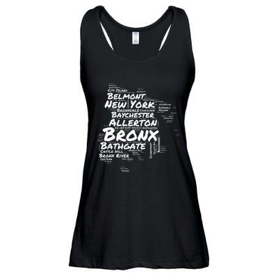 Boogie Down Bronx Neighborhoods Word Cloud Bronx New York Ladies Essential Flowy Tank