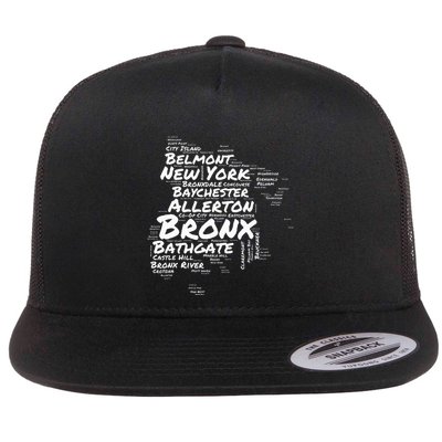 Boogie Down Bronx Neighborhoods Word Cloud Bronx New York Flatbill Hat