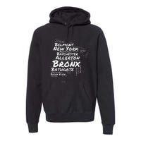 Boogie Down Bronx Neighborhoods Word Cloud Bronx New York Premium Hoodie